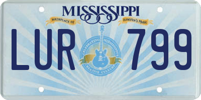 MS license plate LUR799