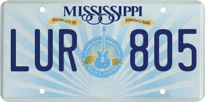 MS license plate LUR805