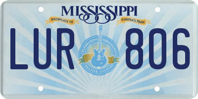 MS license plate LUR806