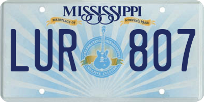 MS license plate LUR807