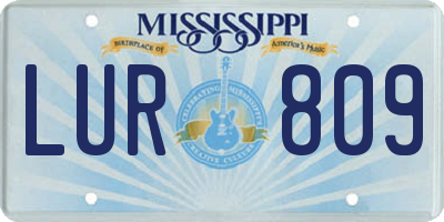 MS license plate LUR809