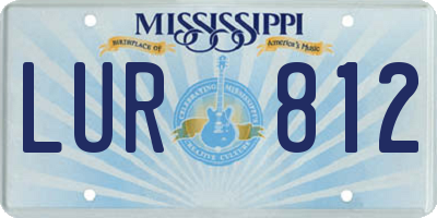 MS license plate LUR812