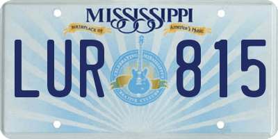 MS license plate LUR815