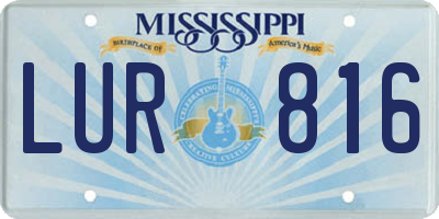 MS license plate LUR816