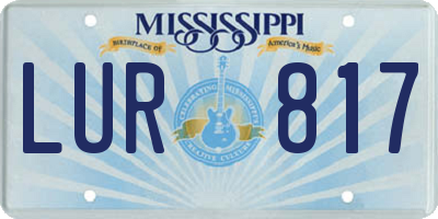 MS license plate LUR817