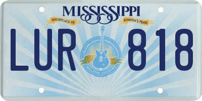 MS license plate LUR818