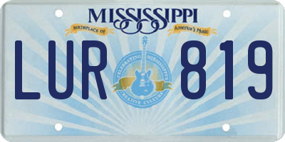 MS license plate LUR819