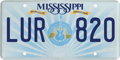 MS license plate LUR820