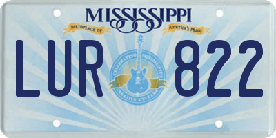 MS license plate LUR822