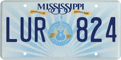 MS license plate LUR824