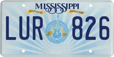 MS license plate LUR826