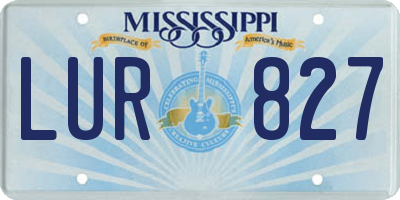 MS license plate LUR827