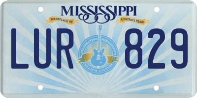MS license plate LUR829