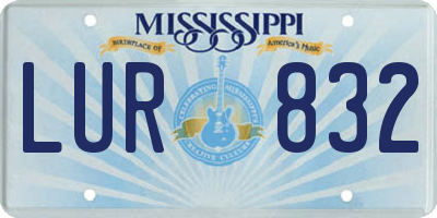MS license plate LUR832