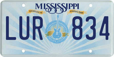 MS license plate LUR834