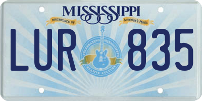 MS license plate LUR835