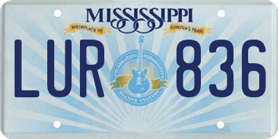 MS license plate LUR836