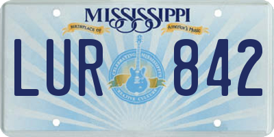 MS license plate LUR842