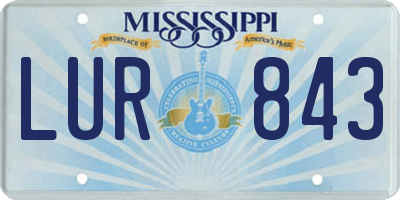 MS license plate LUR843