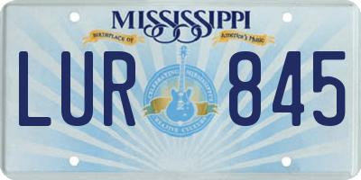 MS license plate LUR845