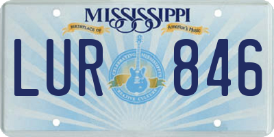 MS license plate LUR846