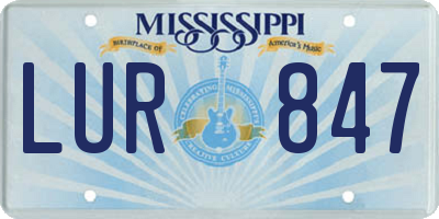 MS license plate LUR847