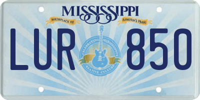 MS license plate LUR850