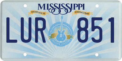 MS license plate LUR851