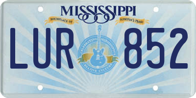 MS license plate LUR852