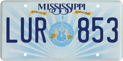 MS license plate LUR853