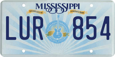 MS license plate LUR854