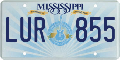 MS license plate LUR855