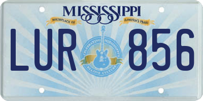 MS license plate LUR856