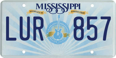MS license plate LUR857