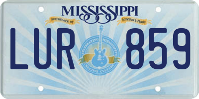 MS license plate LUR859