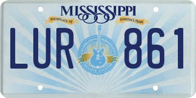 MS license plate LUR861