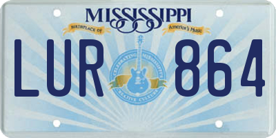 MS license plate LUR864
