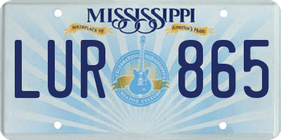 MS license plate LUR865