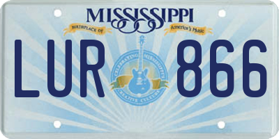 MS license plate LUR866