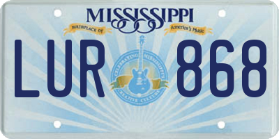 MS license plate LUR868
