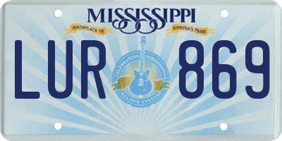 MS license plate LUR869