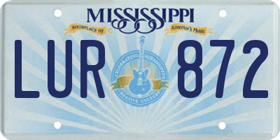 MS license plate LUR872