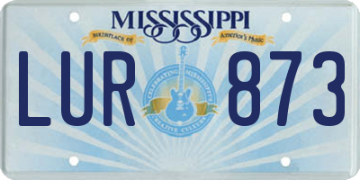 MS license plate LUR873