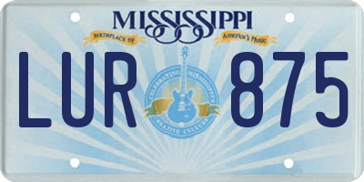 MS license plate LUR875