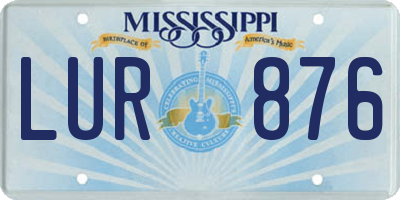 MS license plate LUR876
