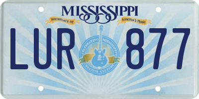 MS license plate LUR877