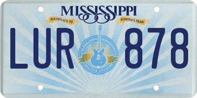MS license plate LUR878