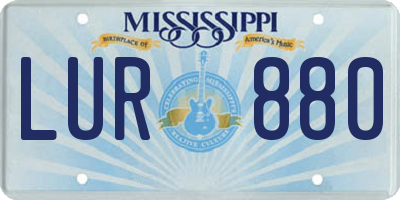MS license plate LUR880