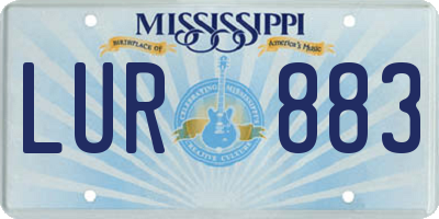 MS license plate LUR883