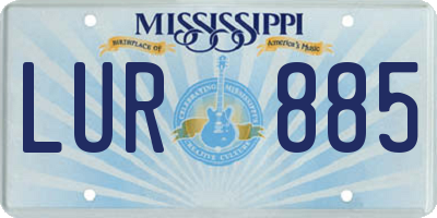MS license plate LUR885